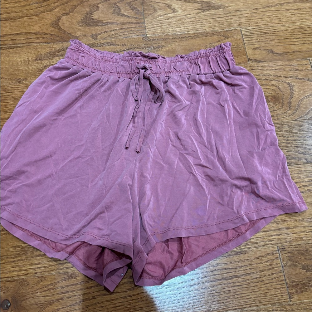 Lush Mauve Shorts Lightweight Elastic Waistband